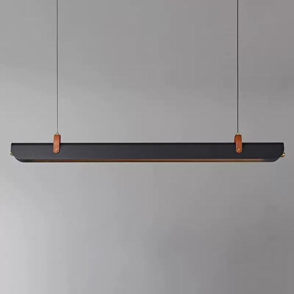 Black Roof light illuminated in a dining room
