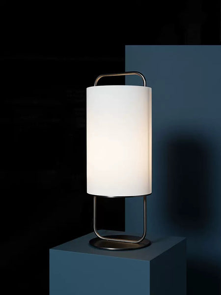 Nordic Parachilna lamp with linen shade and metal body
