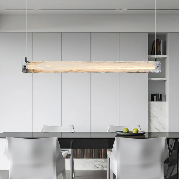 Italian marble light illuminated with warm light