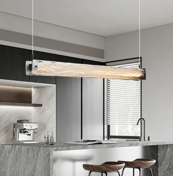 Italian marble light shown from a side angle