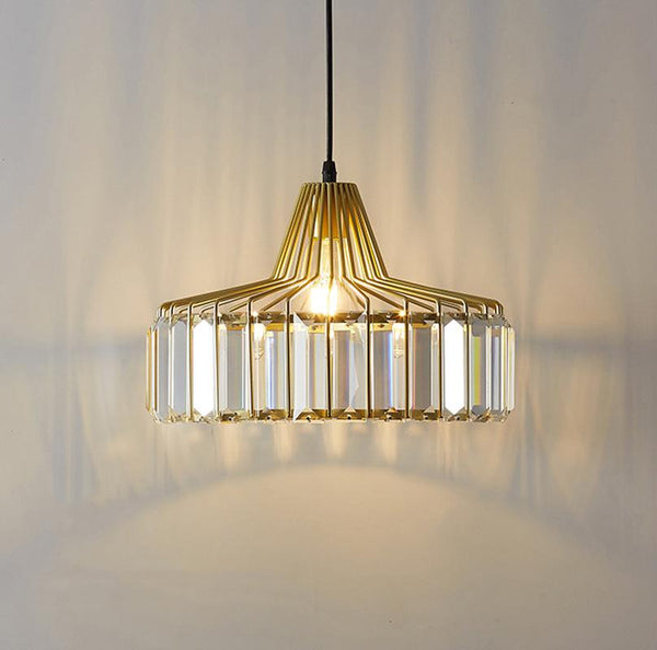Close-up of Crystal Cone Pendant Light showing crystal embellishment