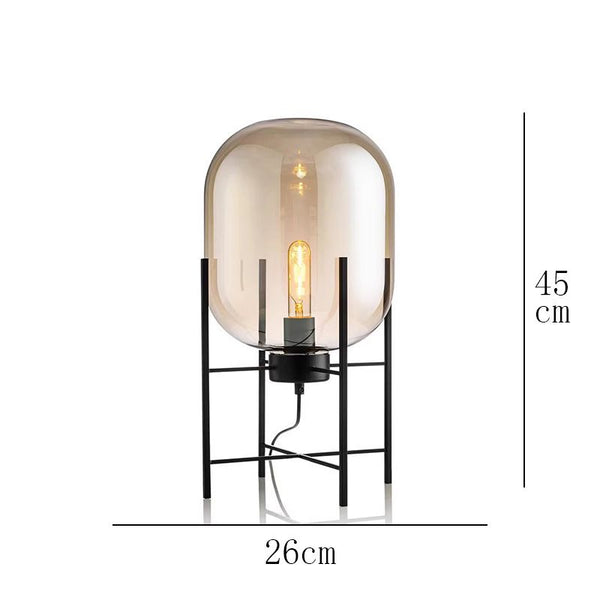 Close-up of George Table Lamp showing marble and aluminum finish