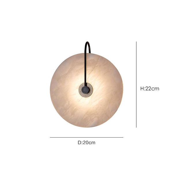 Close-up of Round Marble Wall Light showing marble finish