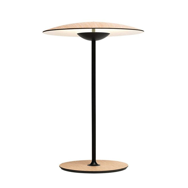Ginger table lamp illuminated showing white interior shade