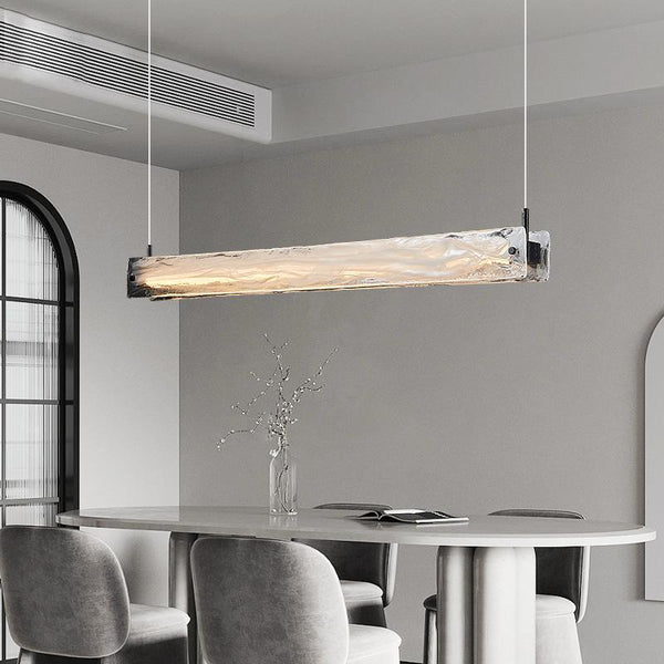 Close-up of Italian marble light's marble and metal finish