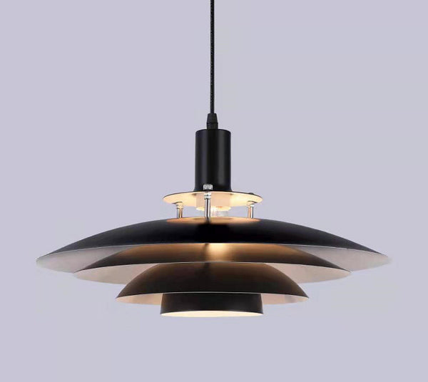 Close-up of Danish Saucer Nordic Ceiling Light showing saucer shade detail
