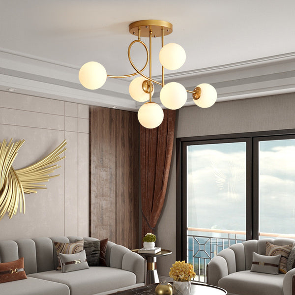 Close-up of Nordic Glass Luxury Chandelier showing glass detail
