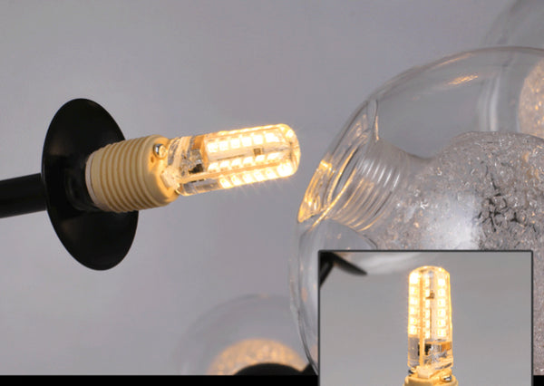 18-Head Black Ceiling Light styled in a large Nigerian living room