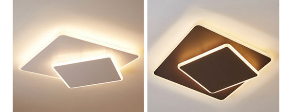Square Modern Minimalist Ceiling Light close-up showing clean square frame