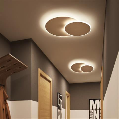 Round Modern Minimalist Ceiling Light mounted on a Nigerian ceiling