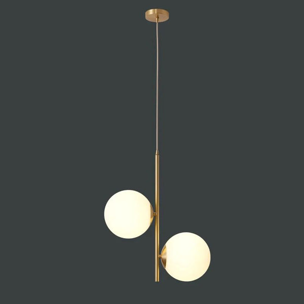 Close-up of Double Moon Globe Droplight showing globe detail