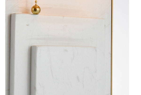 Modern Marble Table Lamp close-up showing aluminum finish