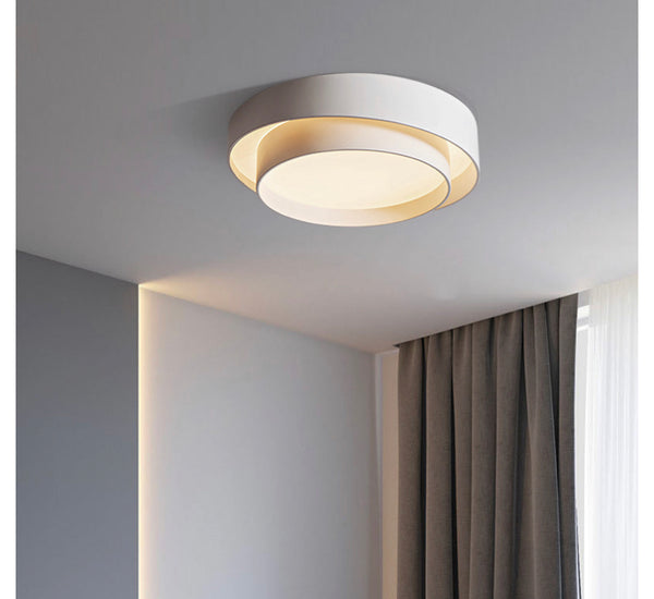Close-up of Double Round Ceiling Light showing LED ring detail
