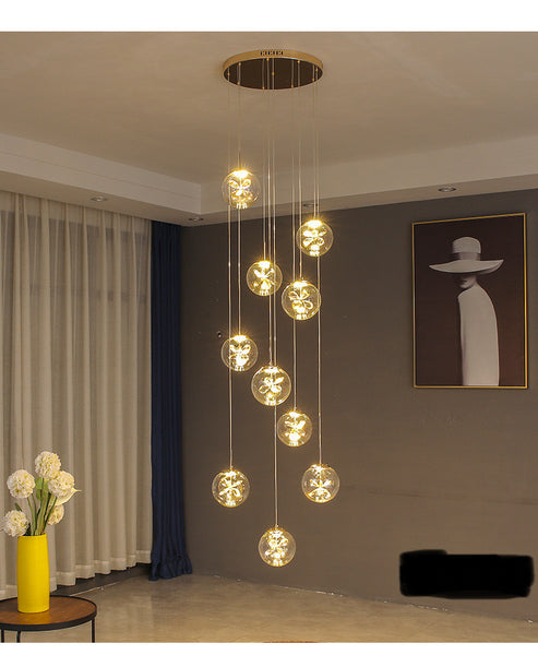 Post-Modern Gold Chandelier styled in a luxury Lagos home