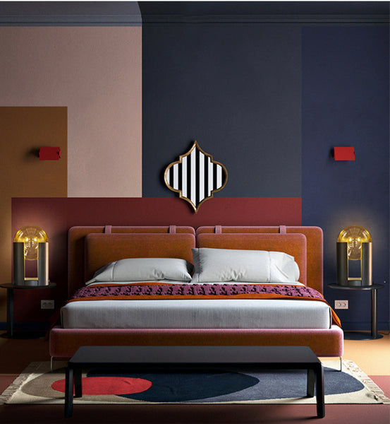 Black Mirror LED Wall Light illuminated in a Nigerian bathroom