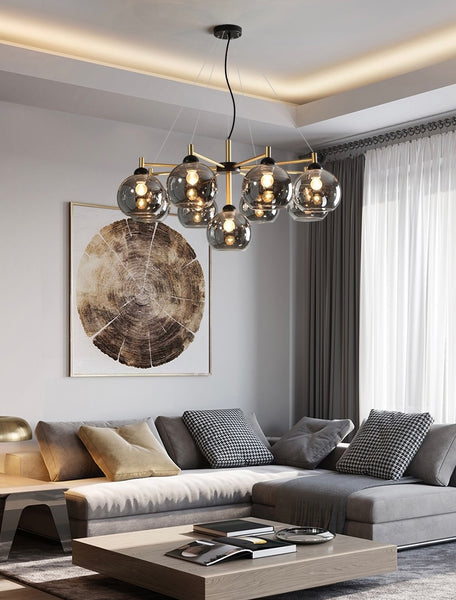 Post-Modern Luxury Chandelier close-up showing gold finish