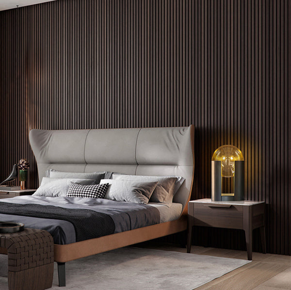 Black Mirror LED Wall Light installed beside a bedroom mirror in Nigeria