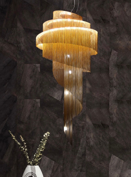Postmodern Luxury Chandelier illuminated in a grand Nigerian dining room