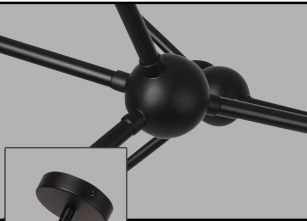 18-Head Black Ceiling Light close-up showing individual LED heads