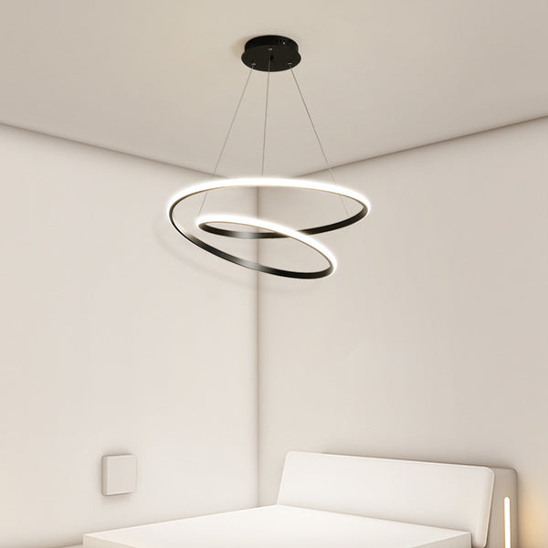 Black Trichromatic Chandelier hanging in a Nigerian living room