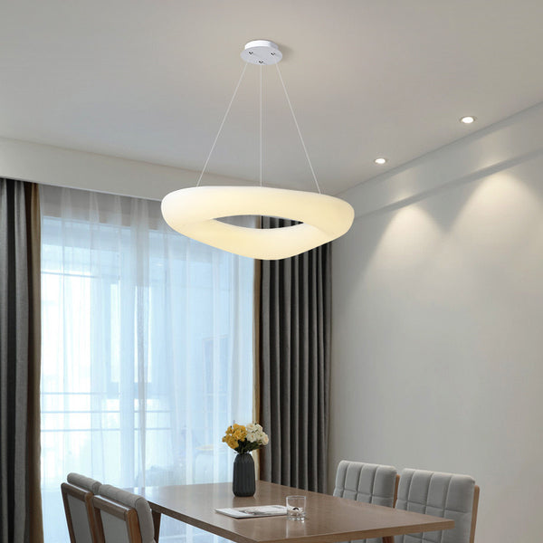 Close-up of Doughnut Trichromatic LED Chandelier showing ring and LED detail