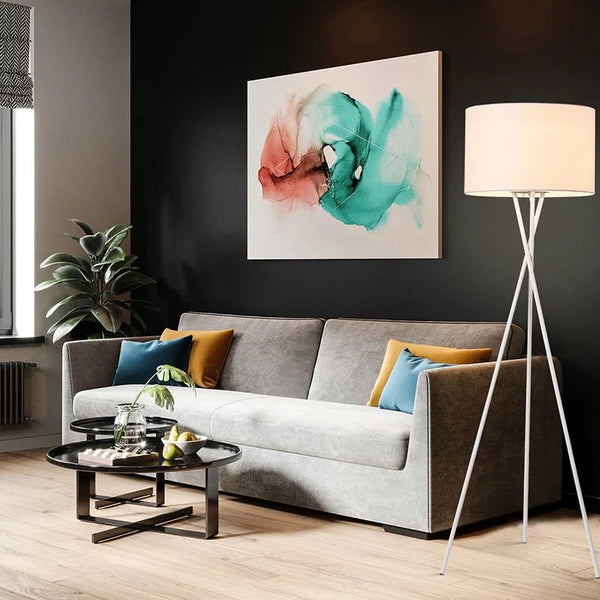 Close-up of Crossed Nordic Floor Lamp showing crossed base design