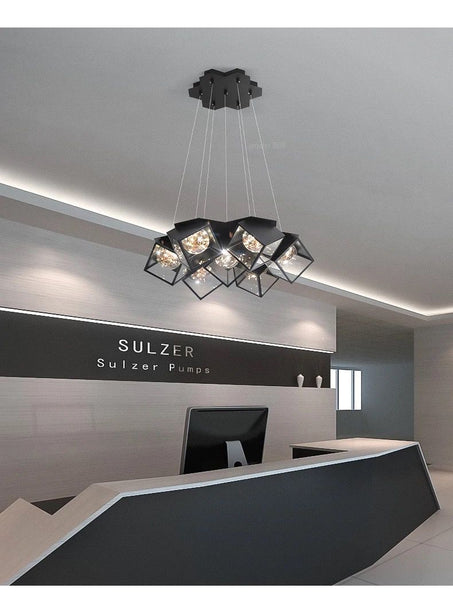Nordic Fiery Chandelier Light styled in a modern Nigerian home