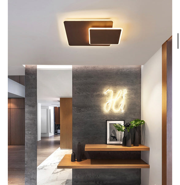 Square Modern Minimalist Ceiling Light styled in a Nigerian home office