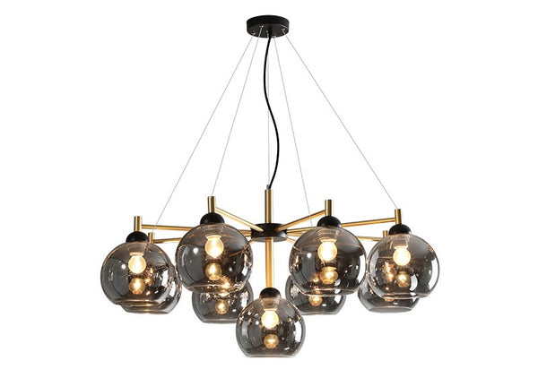 Post-Modern Luxury Chandelier illuminated in a Nigerian living room