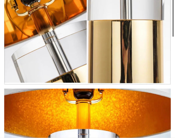 Close-up of Glass Crystal Luxury Table Lamp showing crystal texture
