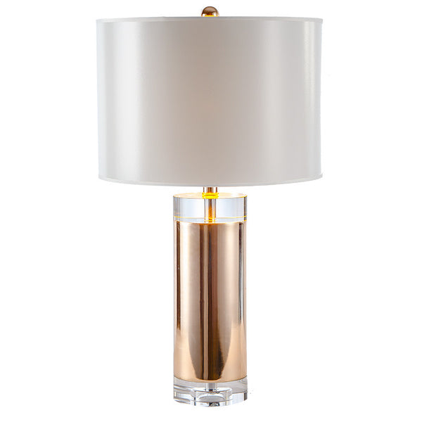 Glass Crystal Luxury Table Lamp with crystal detailing on a Nigerian console table