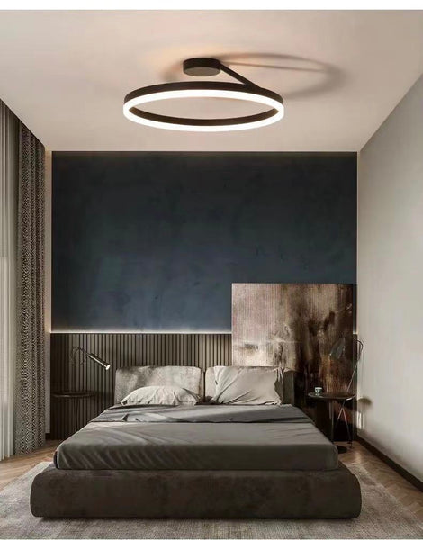 Close-up of Nordic Ring LED Flush Light showing ring frame detail
