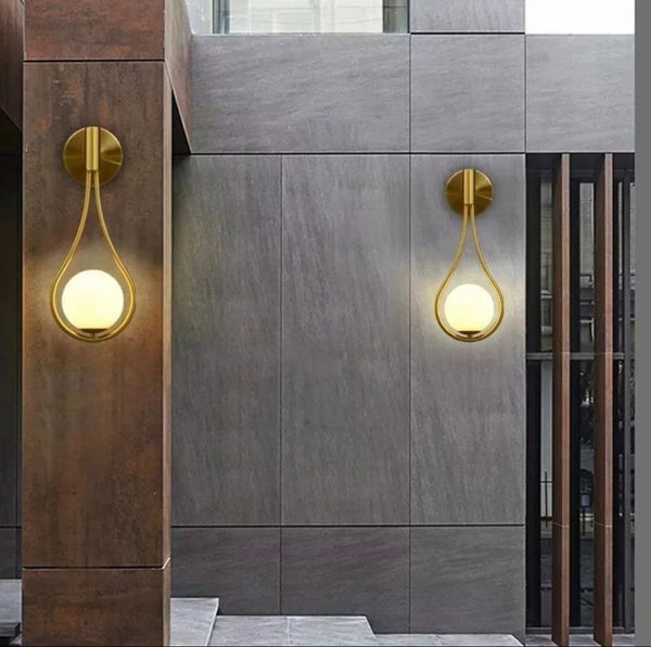 Close-up of indoor wall light showing fixture design
