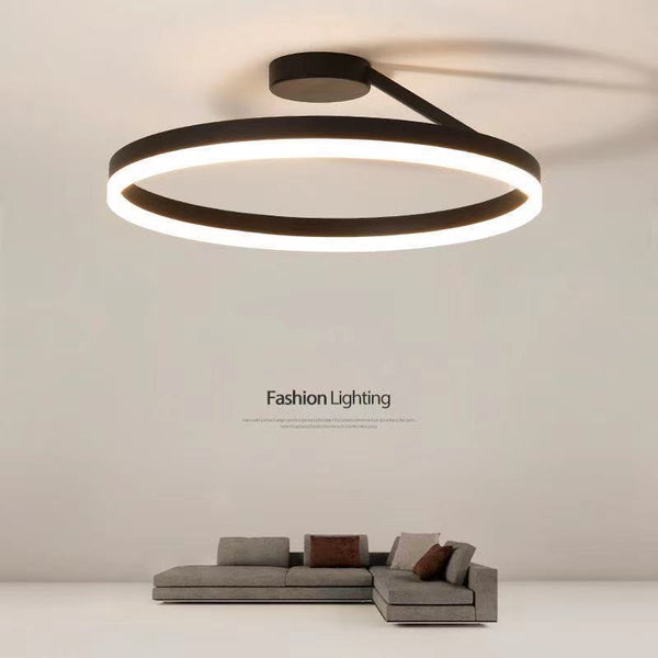 Nordic Ring LED Flush Light with circular frame mounted on a Nigerian ceiling
