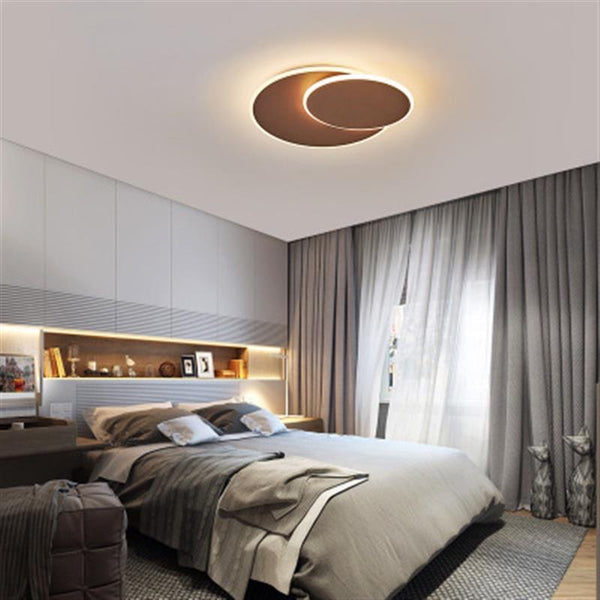Close-up of Round Modern Minimalist Ceiling Light showing LED panel