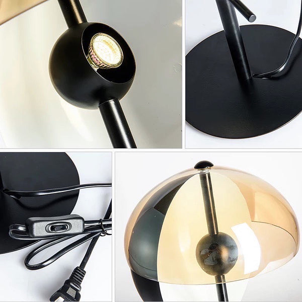 Hemisphere Table Lamp styled on a bedside table in a Nigerian bedroom
