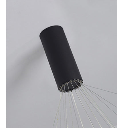 5 x 80 LED Warm Light chandelier illuminated in a Nigerian lounge