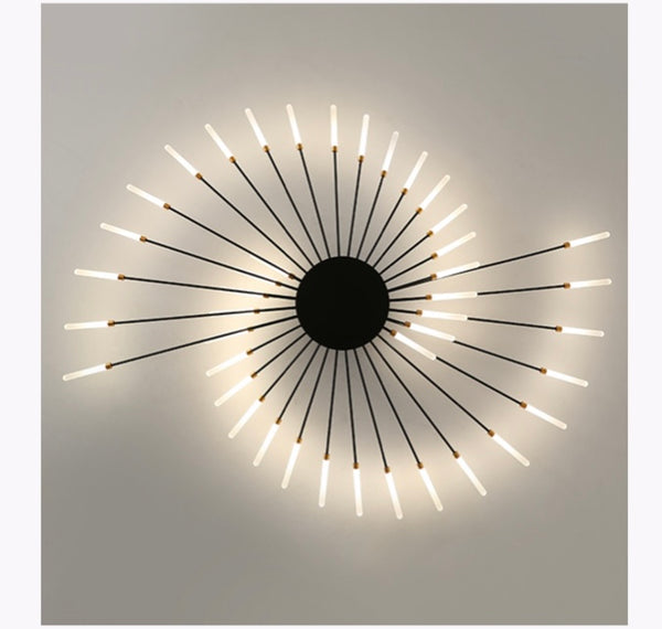 Nordic Fireworks Ceiling LED Light illuminated in a Nigerian living room