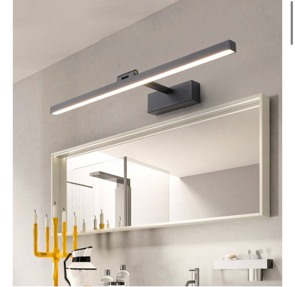Black Mirror LED Wall Light close-up showing LED strip glow
