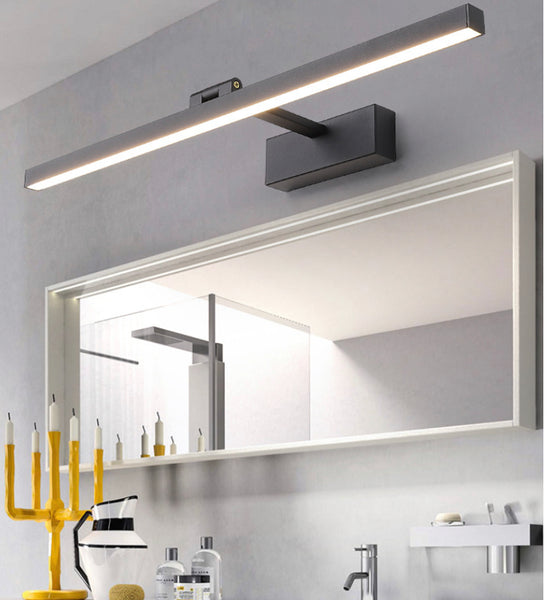 Black Mirror LED Wall Light with mirrored black frame mounted on a Nigerian wall