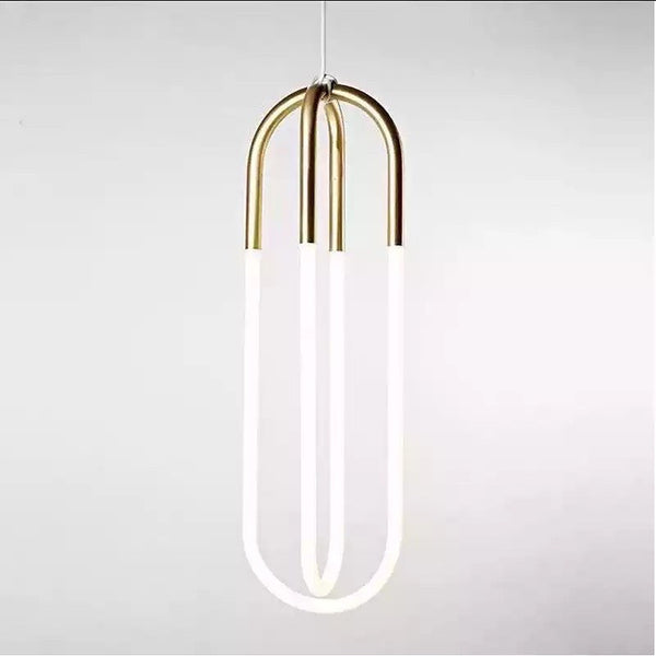 Close-up of Remote U Pendant Light showing remote control and U-shaped frame